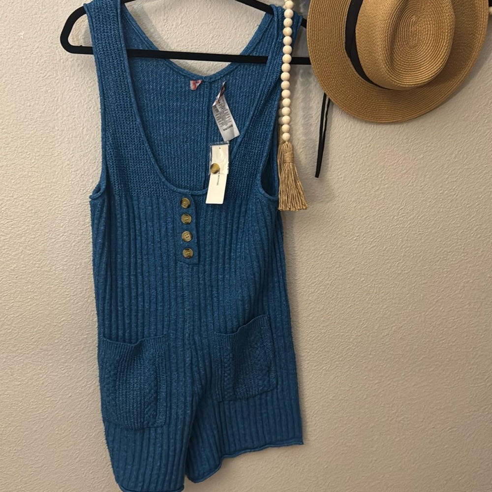 Urban outfitters blue knit romper NWT